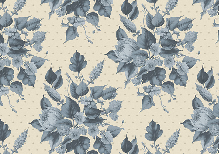Pensford, Penn Bouquet Raffs Blue - Roller Blind - Image 6